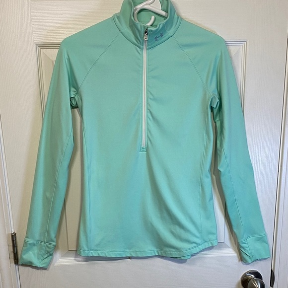 Under Armour Women’s Light Green Quarter Zip LS Top - Picture 1 of 7